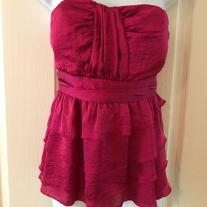 XOXO Strapless Ruffled Blouse